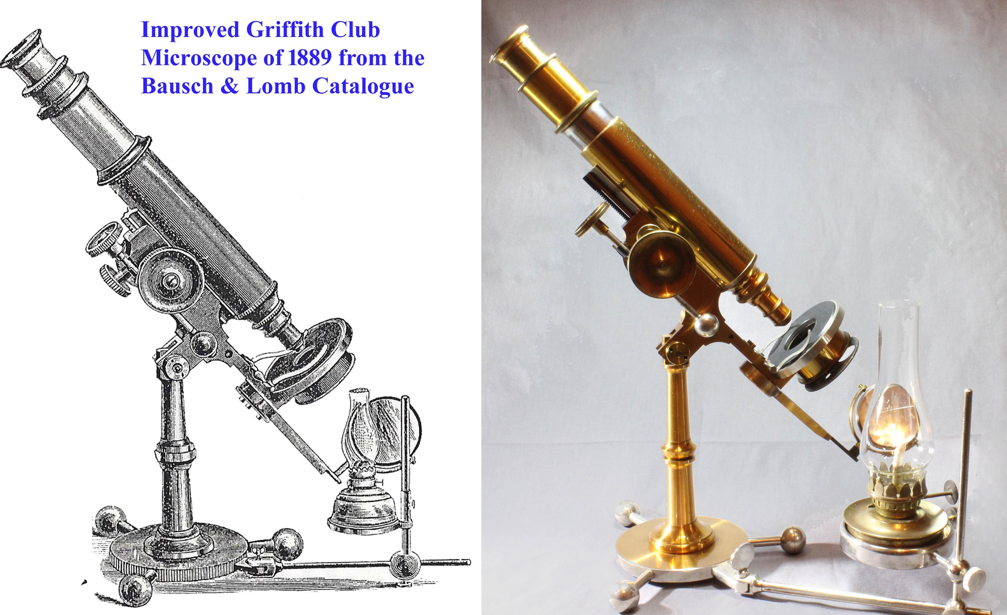 Improved Griffith Club microscope with lamp