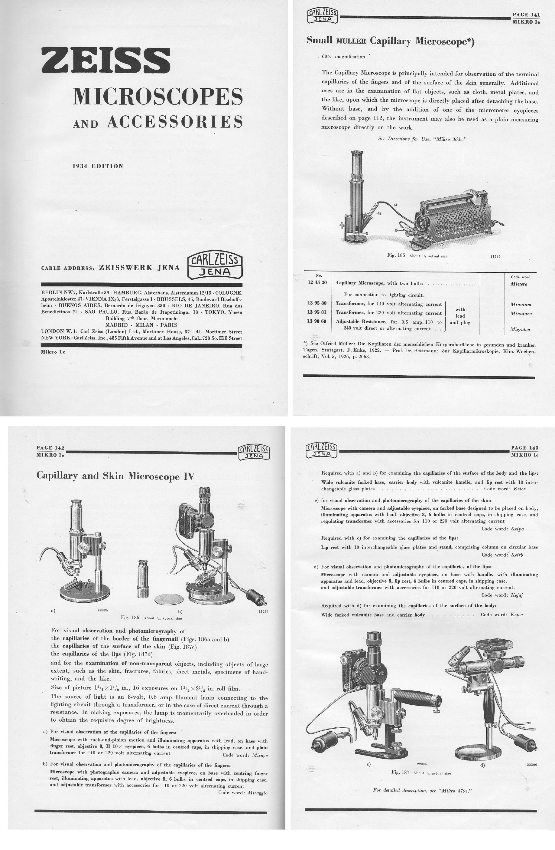 ZEISS Skin Microscopes from 1934 catalog