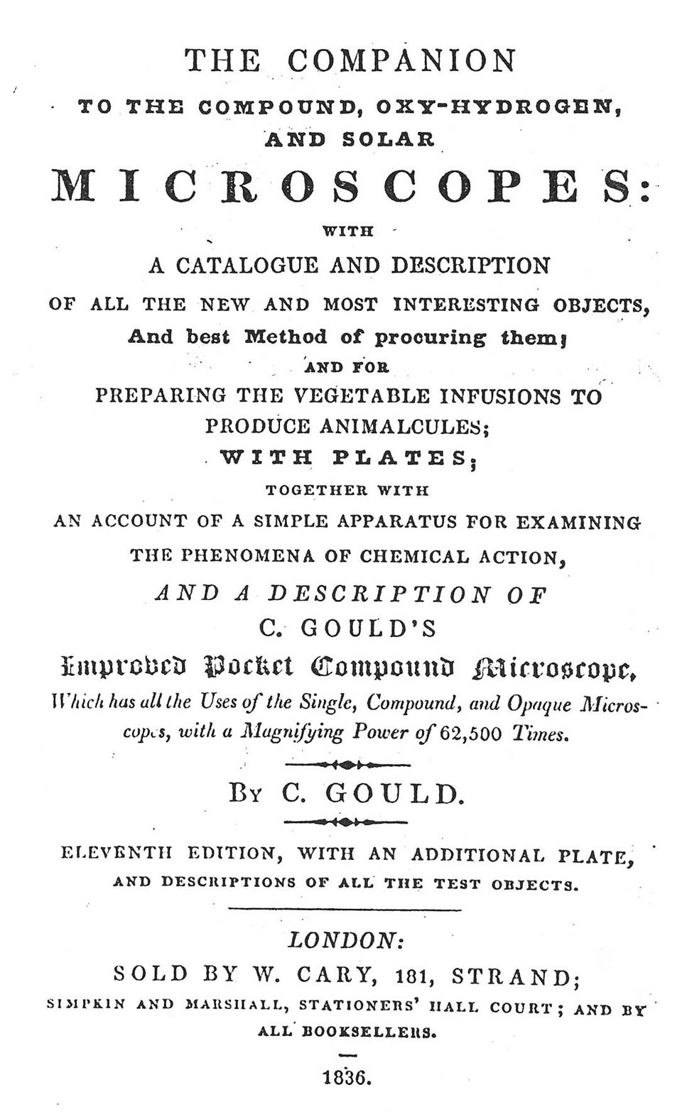 Gould Title Page from 1836