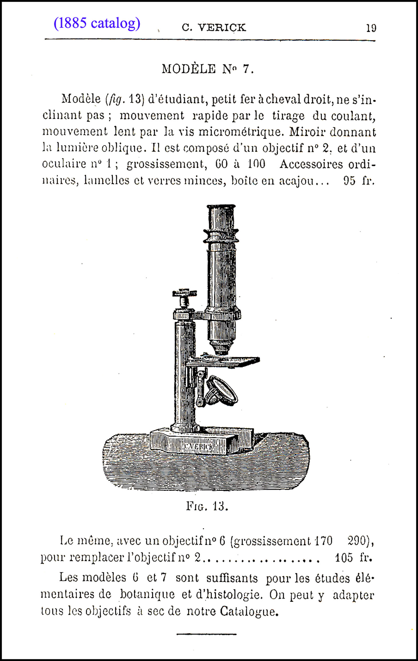 Verick Microscope No. 7