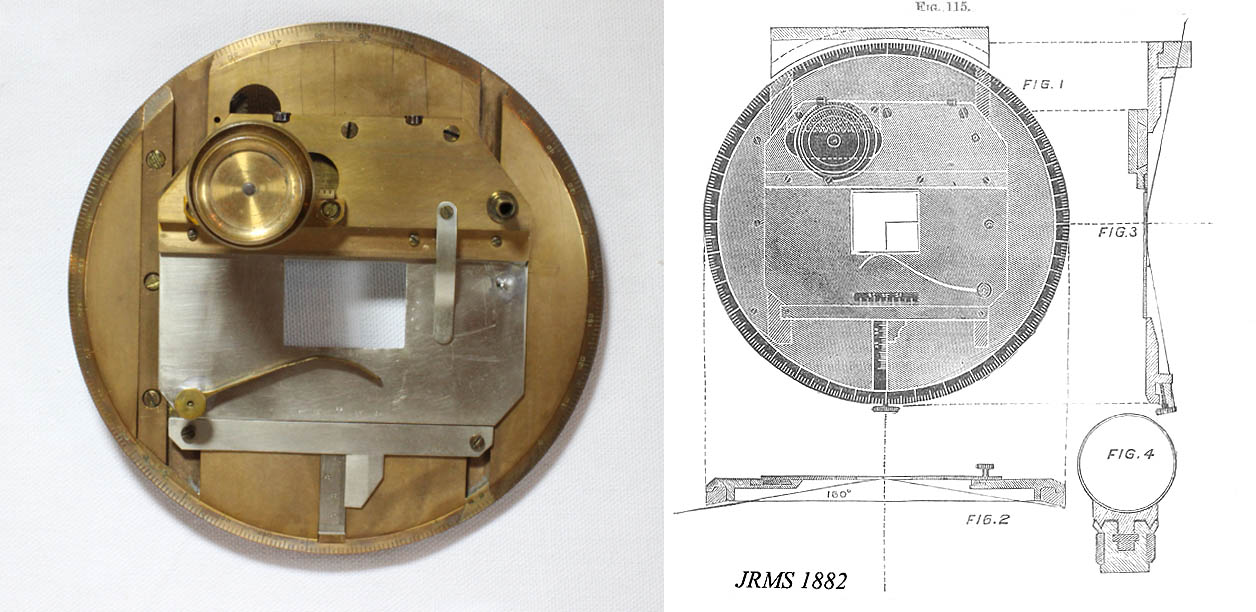 Bulloch Congress Microscope Stage With 
JRMS 1880 Engraving