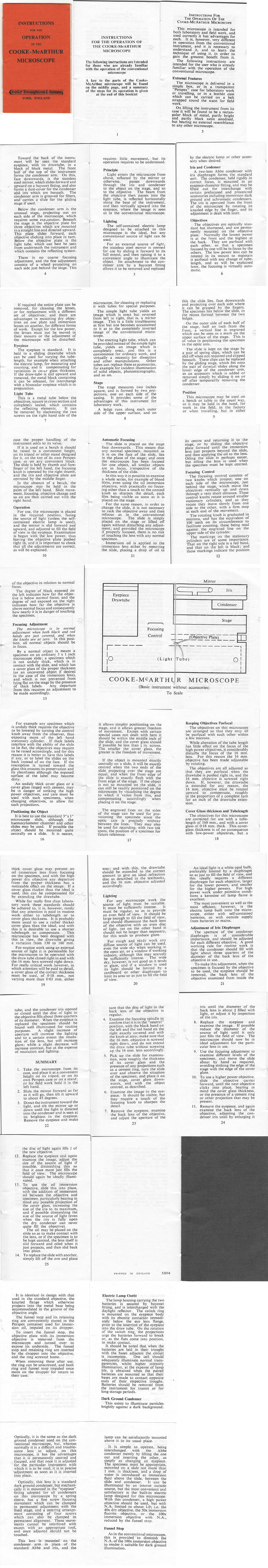 Cooke-McArthur Microscope Booklet