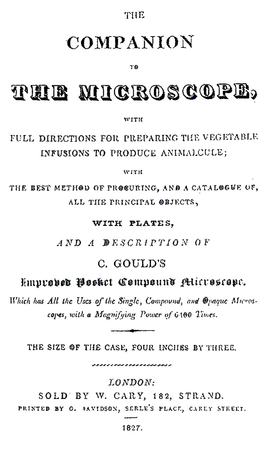 Gould Title Page from 1829