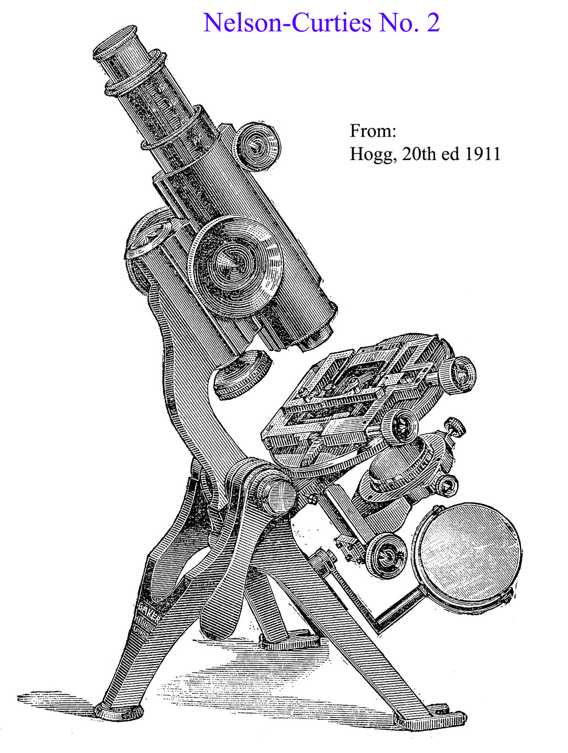 Nelson Baker Microscope from Hogg 1911 20th ed.