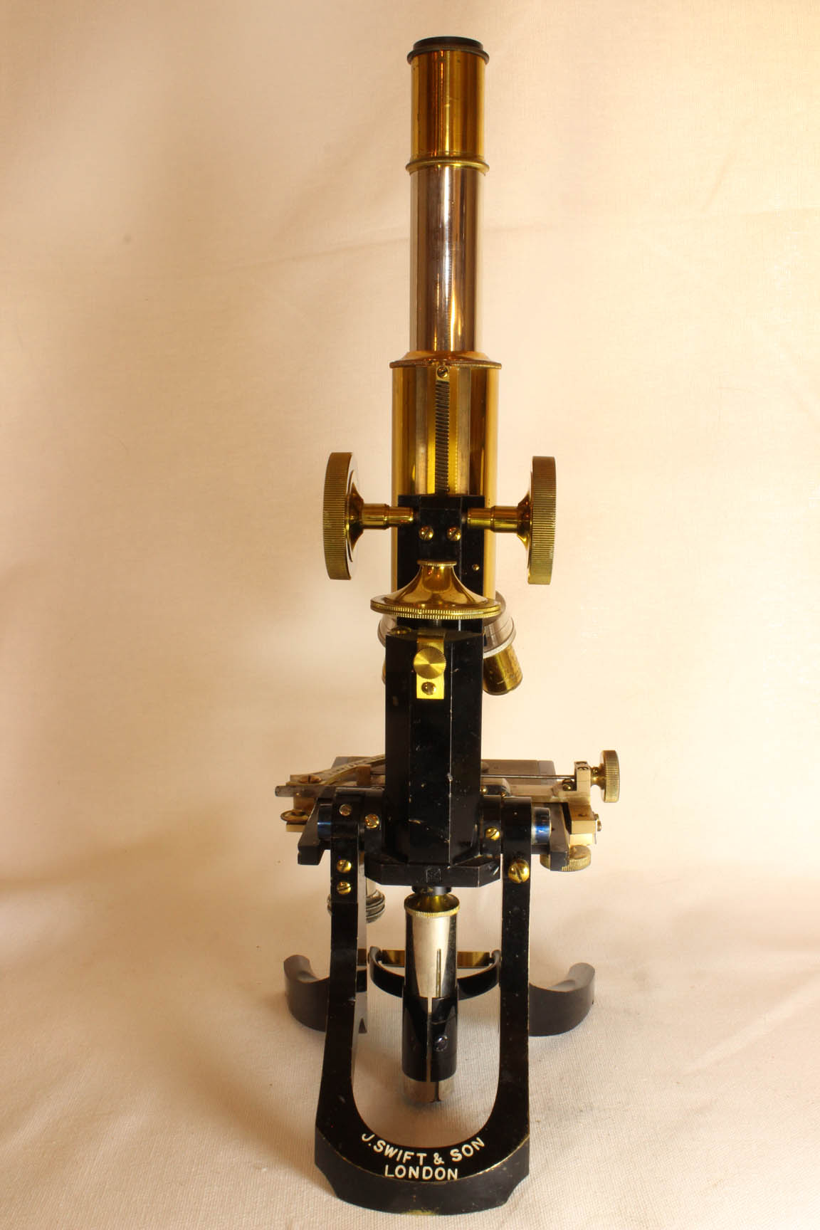 Swift & Son Bacteriological Microscope left side
