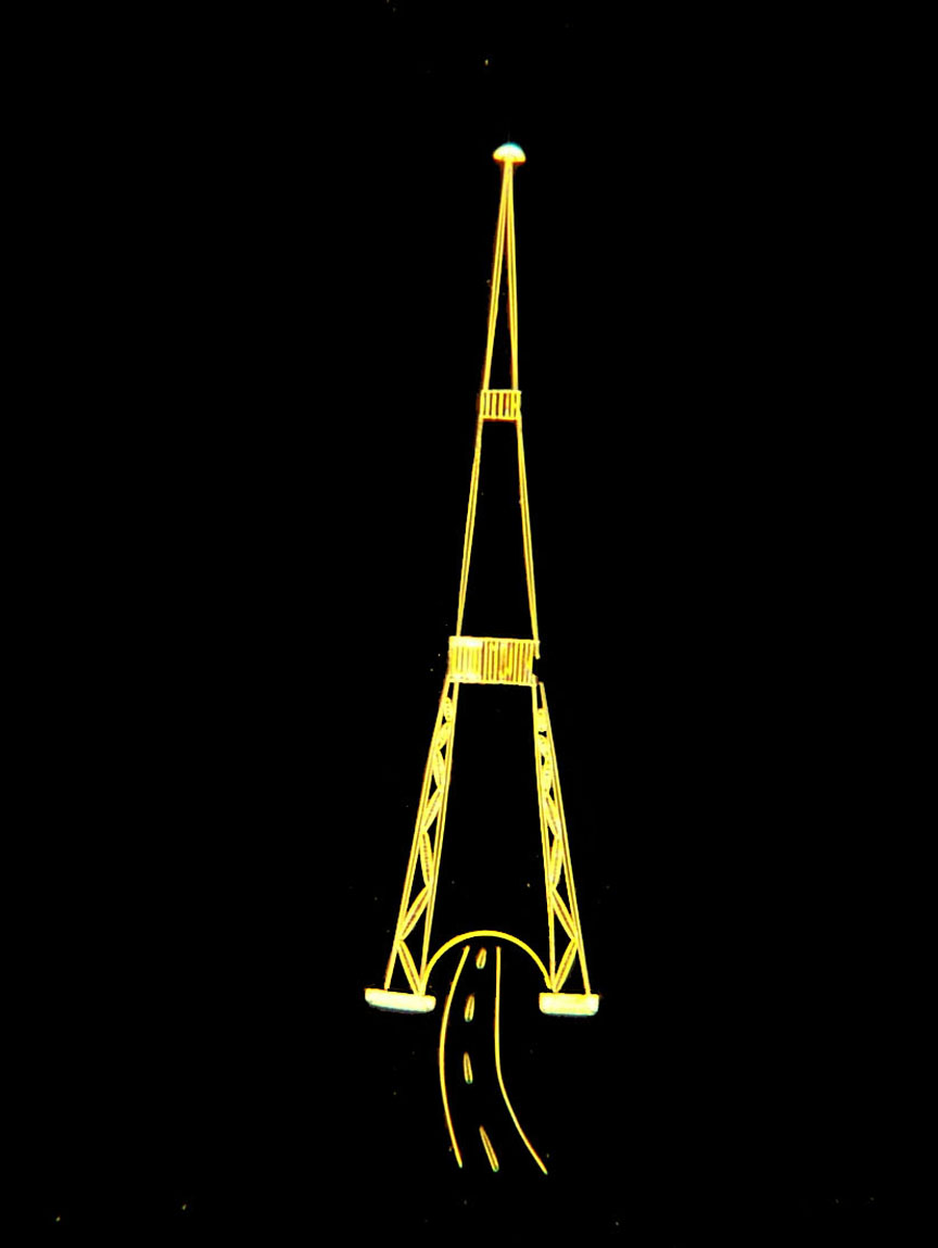 Diatoms arranged as Eiffel Tower