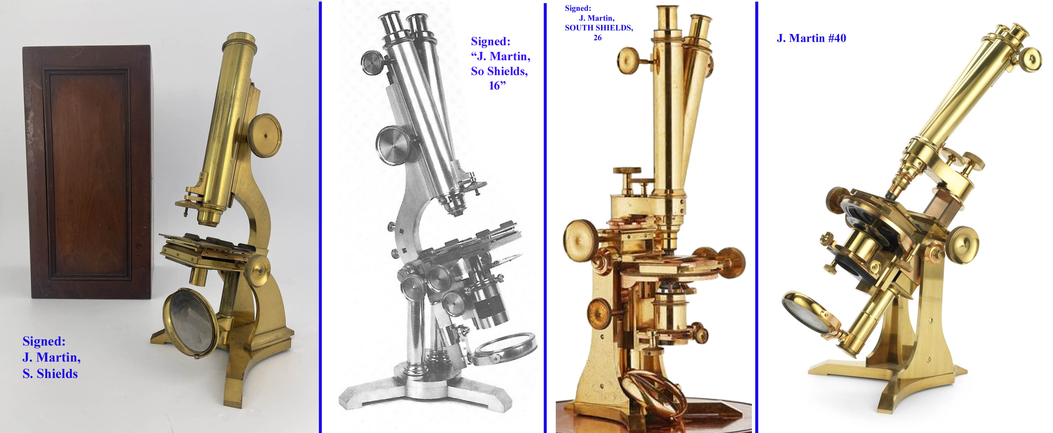 four J. Martin Microscopes