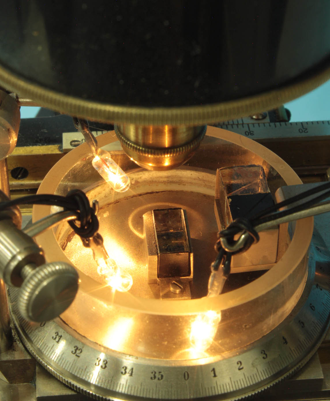 on stage with lights